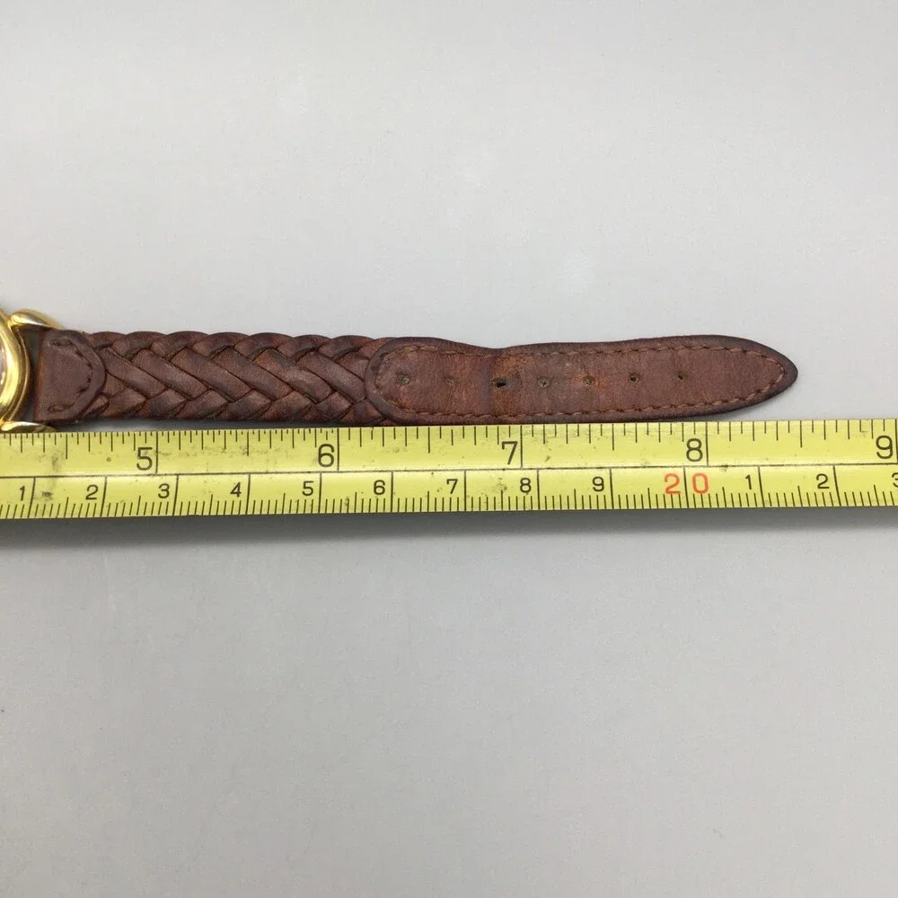 Vintage Guess Womens Watch 24mm Brown Dial Gold Tone Braided Leather New Battery